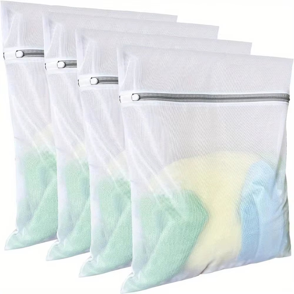 4/3 Pcs Mesh Laundry Bags Set Delicate Lingerie Wash Bags Anti-Deformation Winding College Dormitory Dirty Clothes Storage Bags