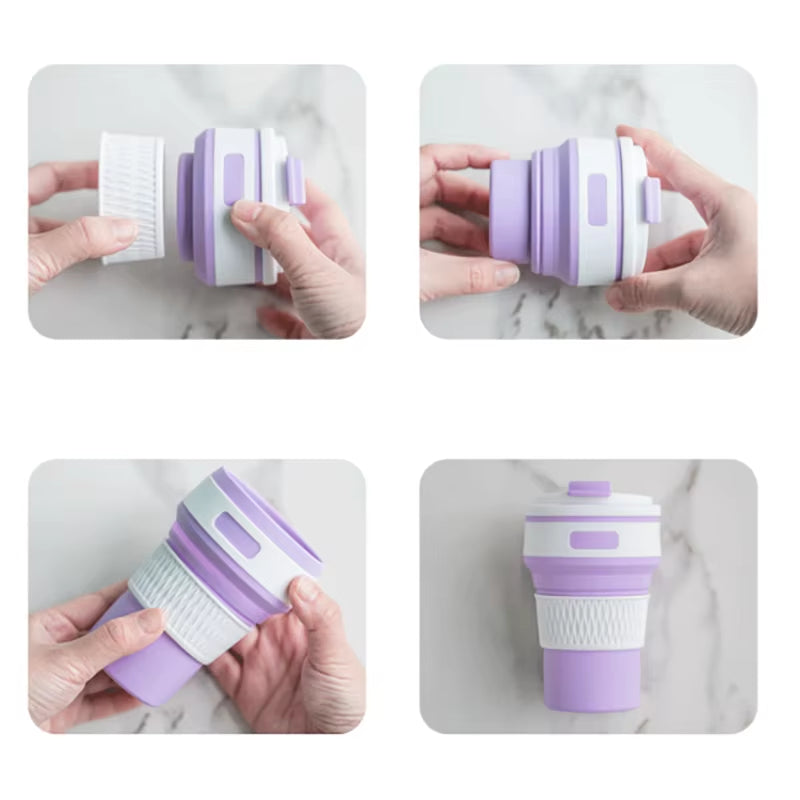 Silicone Folding Water Cup Portable Travel Sports Cup Outdoor Camping Portable Folding Coffee Cup Accompanying Water Cup