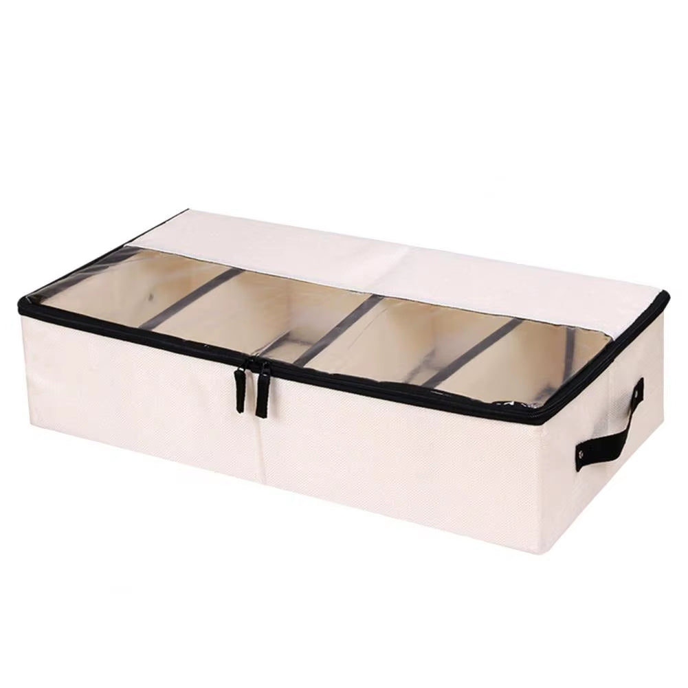 Transparent Creative Shoe Cabinet Dust-Proof Foldable Multi-Grids Shoes Storage Bag Organizer Holder Box under Bed Closet