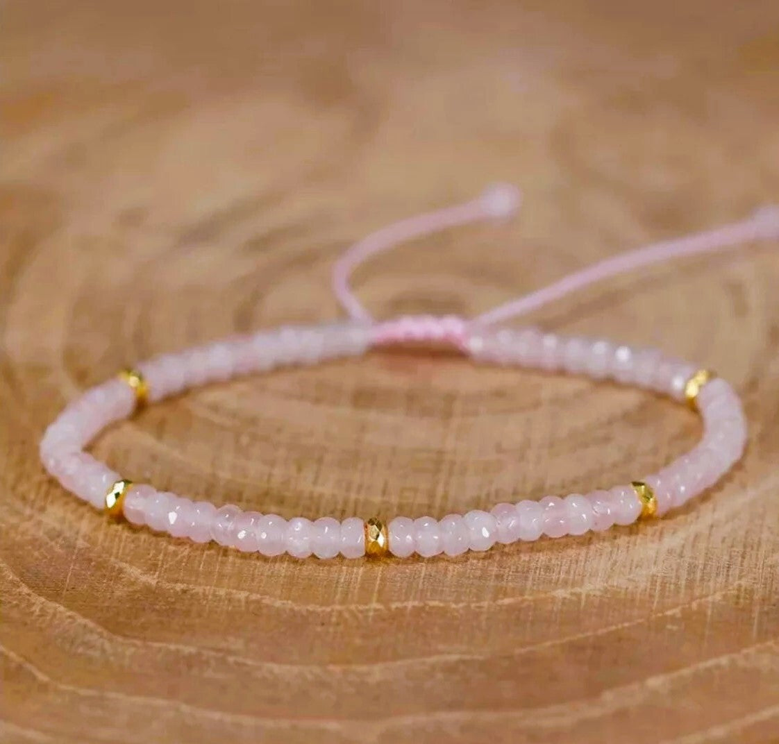 Natural Stone Crystal Dainty Bracelet Amethyst Gemstone Bracelet Handmade