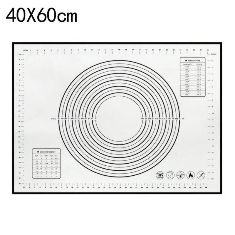 Large Size Silicone Kneading Pad Non-Stick Surface Rolling Dough Mat with Scale Kitchen Cooking Pastry Sheet Oven Liner Bakeware