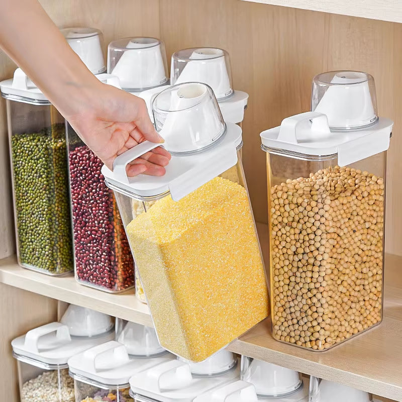 ​​Airtight Food Storage Containers - Premium PP Plastic Canisters for Dry Goods, Grains Kitchen Pantry Organization Sealed Jars​
