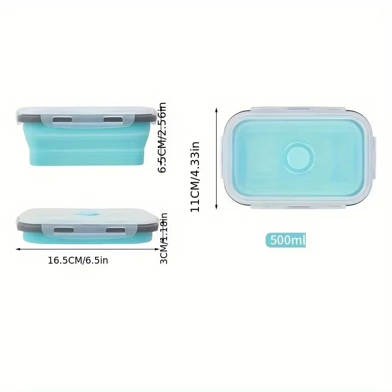 Collapsible Silicone Food Storage Container BPA Free Microwave Safe for RV Travels - Eco-Friendly Kitchen Organizer