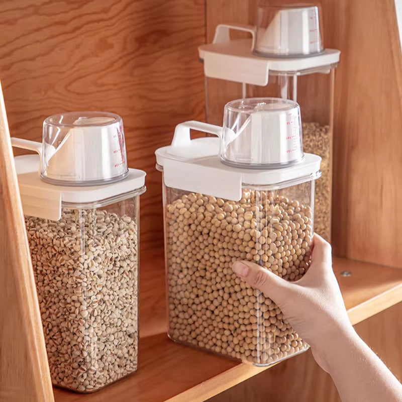 ​​Airtight Food Storage Containers - Premium PP Plastic Canisters for Dry Goods, Grains Kitchen Pantry Organization Sealed Jars​