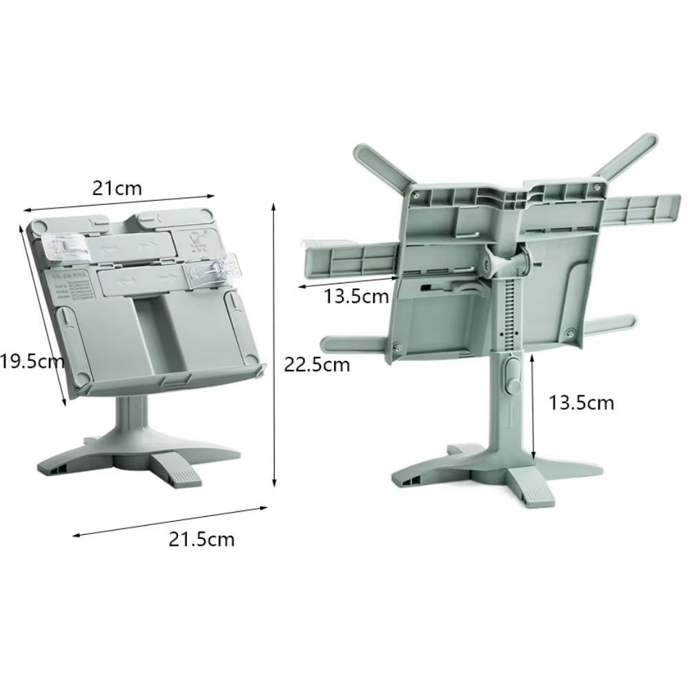 Adjustable Angle Lifting Landing Book Stand Extendable Anti-Slip Mat Reading Bookshelf Plastic with Clip Book Holder Recipes