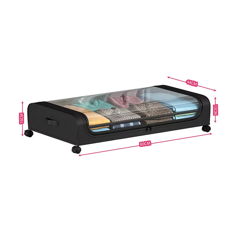 Under Bed Storage Organizer - Underbed Bins with Wheels and Lid for Clothes Bedding Shoes Blankets Books Toys Home Organization
