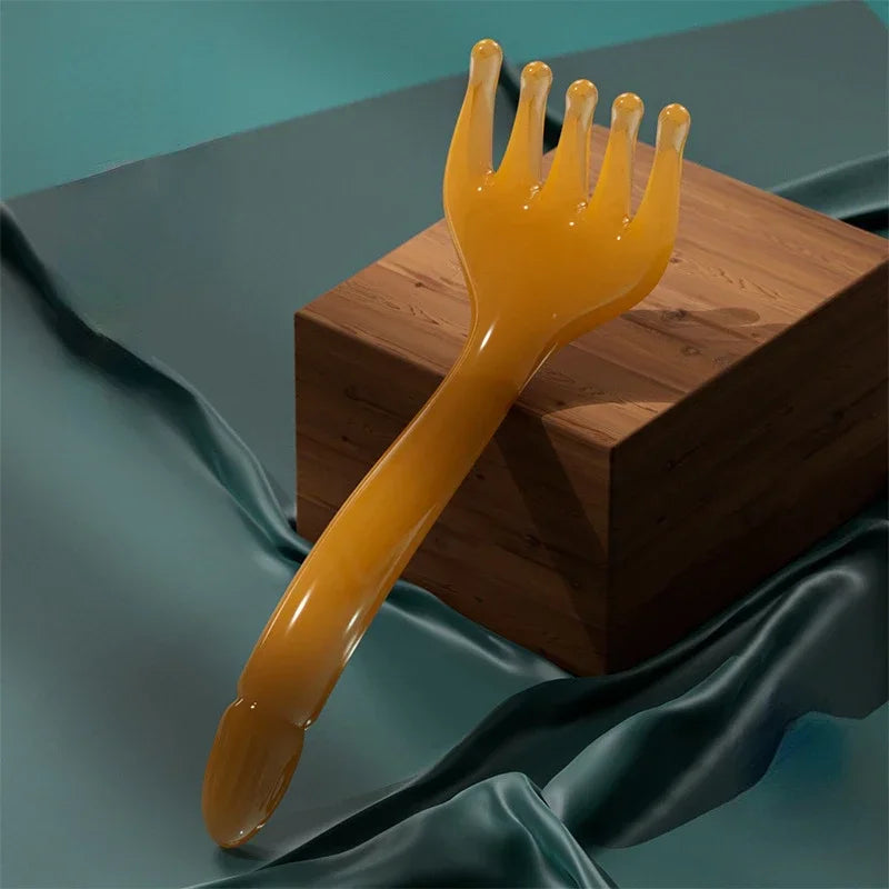 Resin 5-Claw Head Massager for Body Head Massager Scalp Gua Sha for Body Neck Leg Massage Scraping Stick Lymphatic Massage Tools