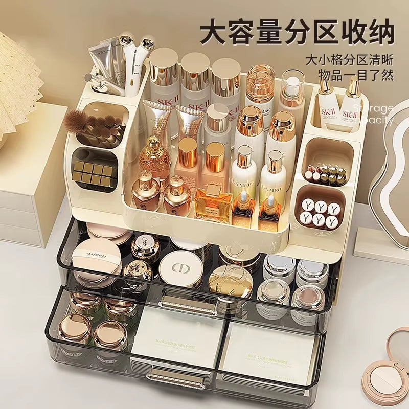 Desktop Cosmetics Storage Box, Makeup Box, High-End Dressing Table, Skincare Product Sorting Box, Dressing Table Storage Rack