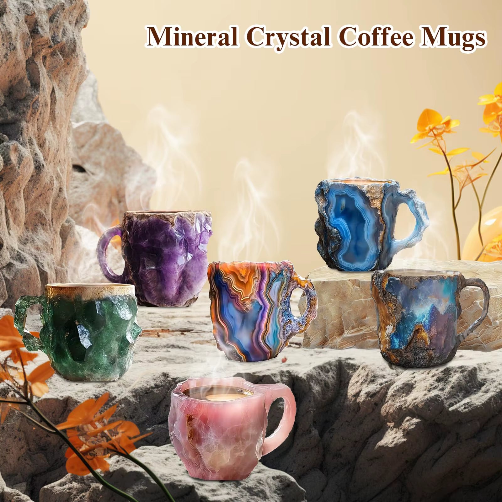 Mineral Crystal Coffee Mug 2025 New Multi-Colored Elegant Crystal Christmas Mugs Gift for Home and Office Kitchen Supplies