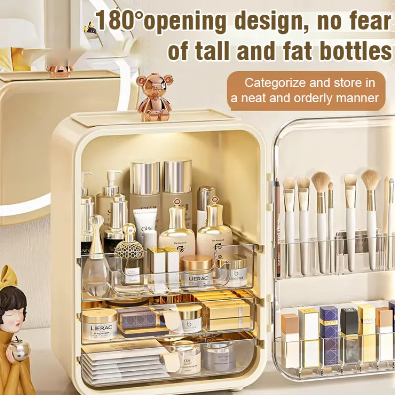 Cosmetic Organizer Large Capacity New Desktop Organizer Dust Lipstick Skincare Dressing Table Light Luxury Storage Racks