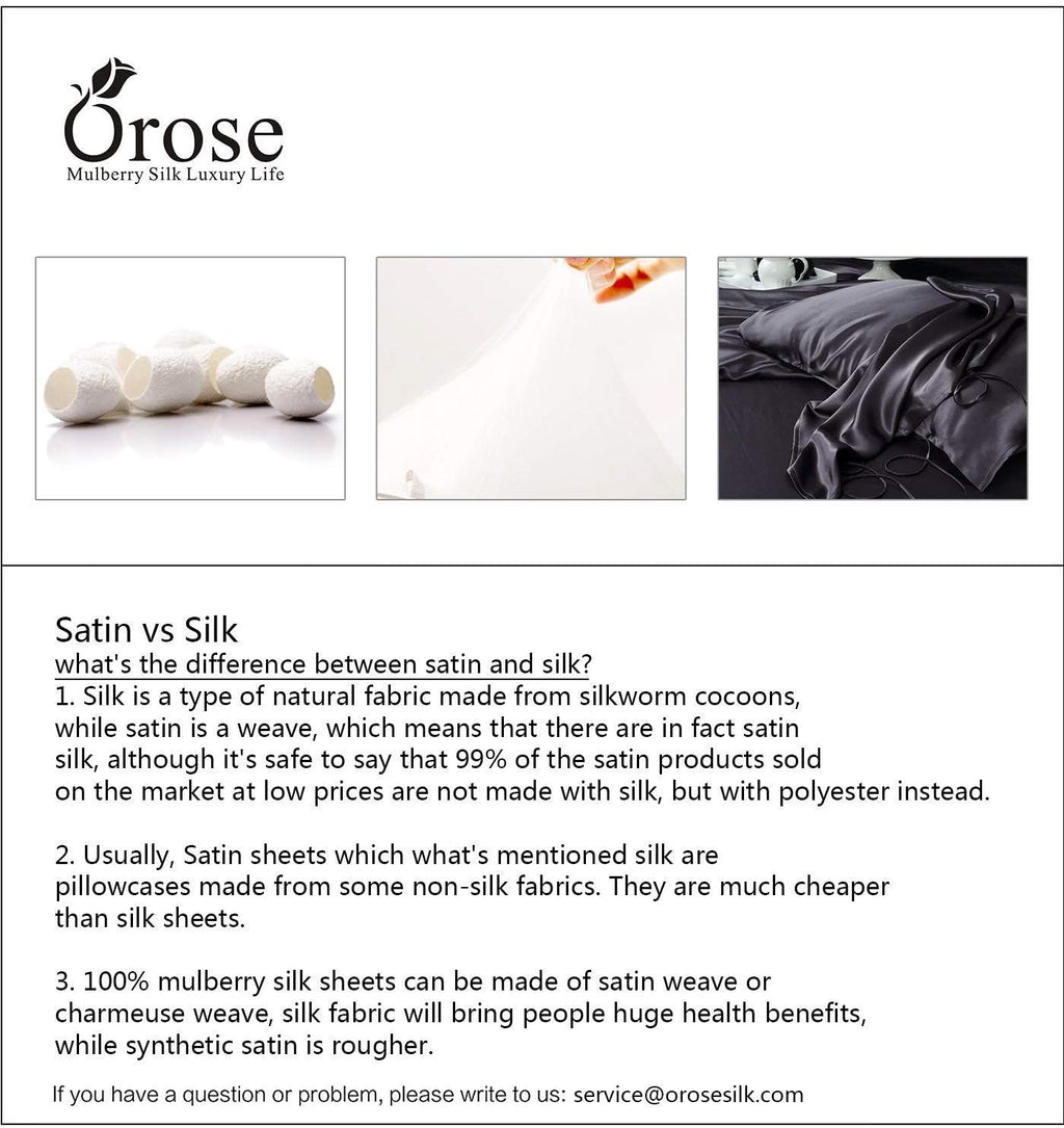 4Pcs 25MM Silk Sheets Set 100% Charmeuse Mulberry Silk Bed Sheet Set,Full Size Seamless,Thick, Heavy Silk,Ivory