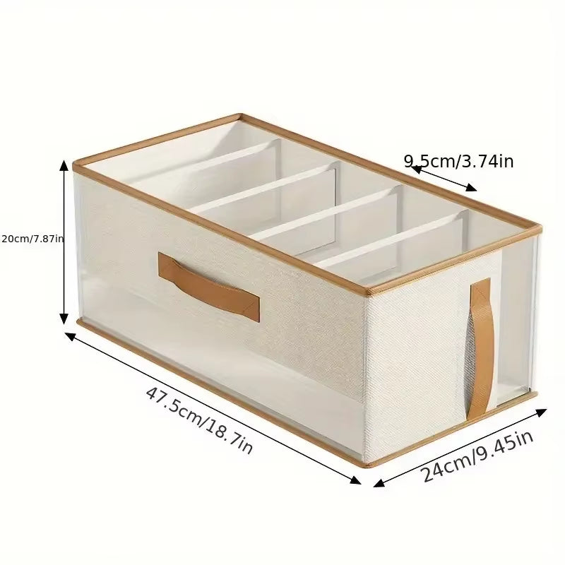 Large Capacity Handbag Organizer Box Multi-Purpose Open Top Storage Box Wardrobe Clothes Pants Storage Bins with Dividers