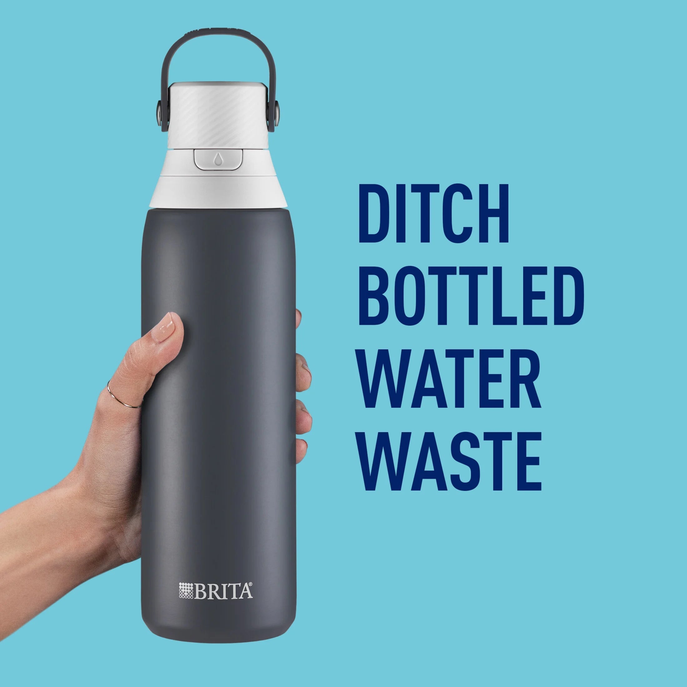 20 Oz Carbon Premium Stainless Steel Leak Proof Filtered Insulated Water Bottle with Straw