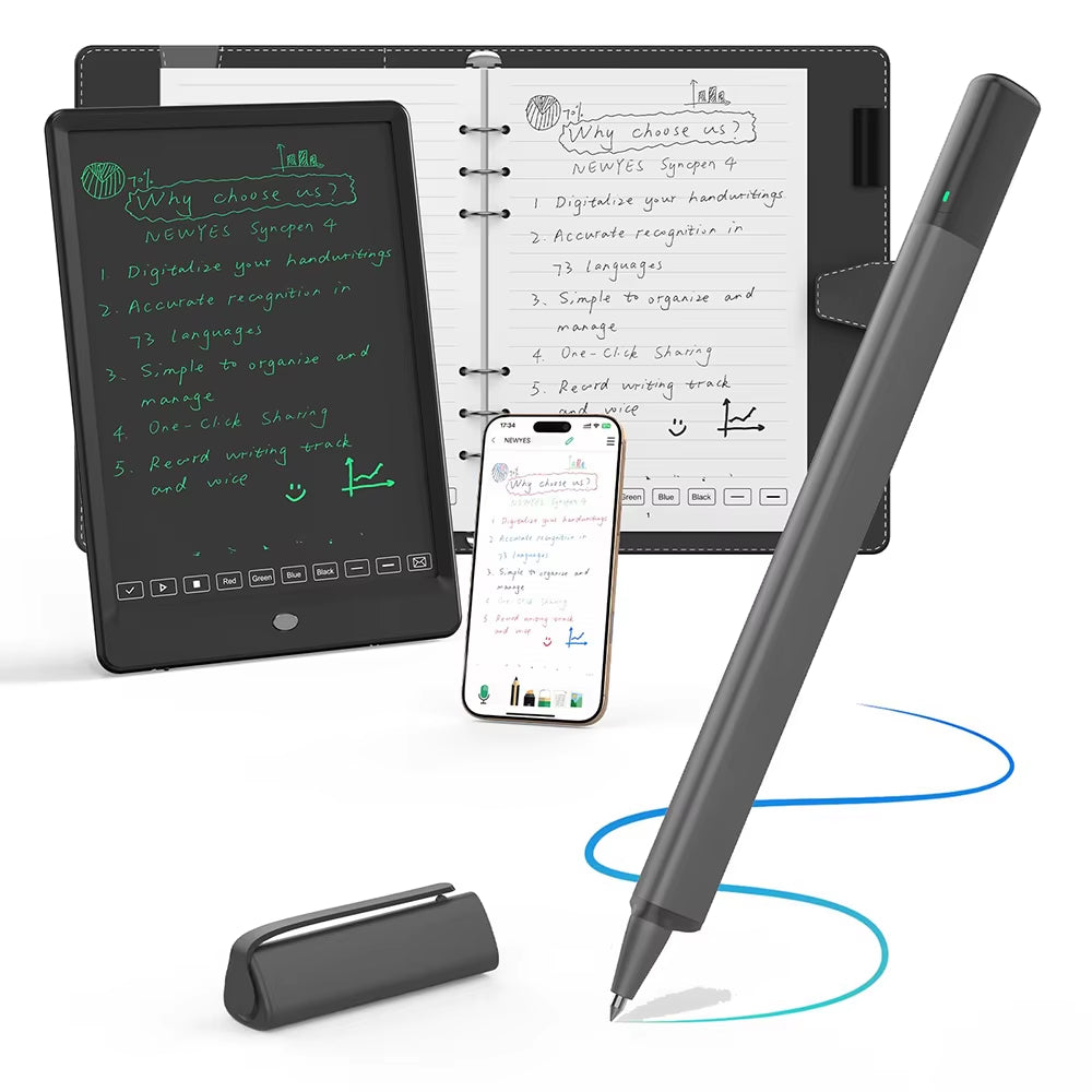 Syncpen 4 Smart Pen with Digital Notebook Digital Pen Sync Pen Erasable Gel Pen Bluetooth Wireless OCR with Notepad
