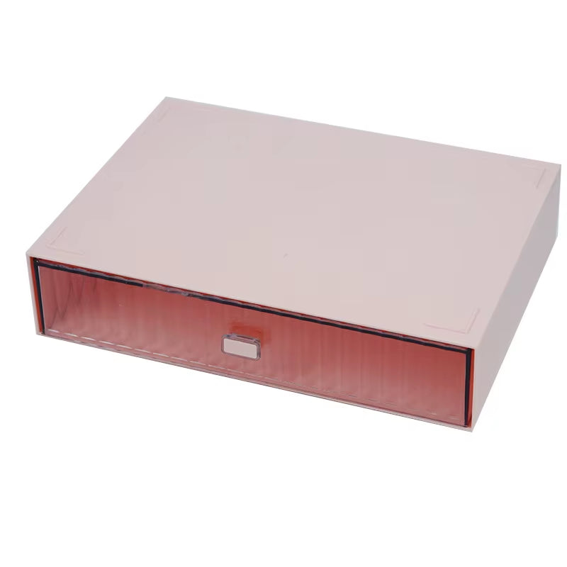 Ins Acrylic Pen Holder Storage Box Desktop Stationery Pen Box Office Transparent Large-Capacity Drawer Makeup Organizer Cosmetic