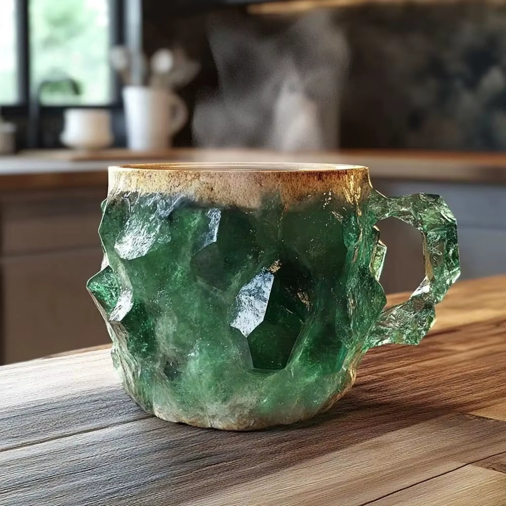Mineral Crystal Coffee Mug 2025 New Multi-Colored Elegant Crystal Christmas Mugs Gift for Home and Office Kitchen Supplies