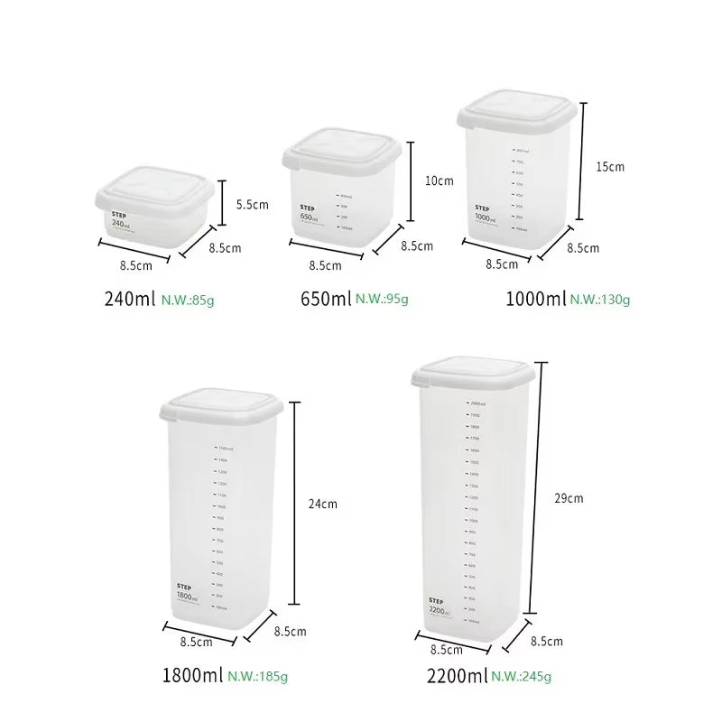 Plastic Sealed Cans Kitchen Storage Box Transparent Food Canister Keep Fresh New Clear Container in Different Capacity