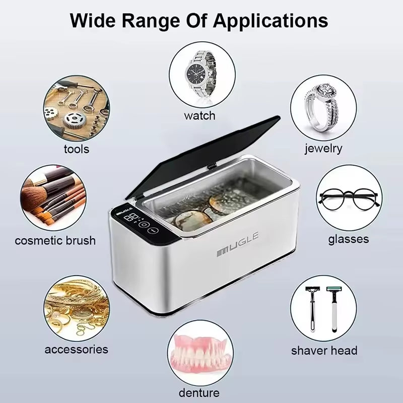 Ultrasonic Cleaners Machine 500ML Glasses Jewelry Deep Cleaning High-Frequency Vibration Cleaning Multifunctional Tool Household