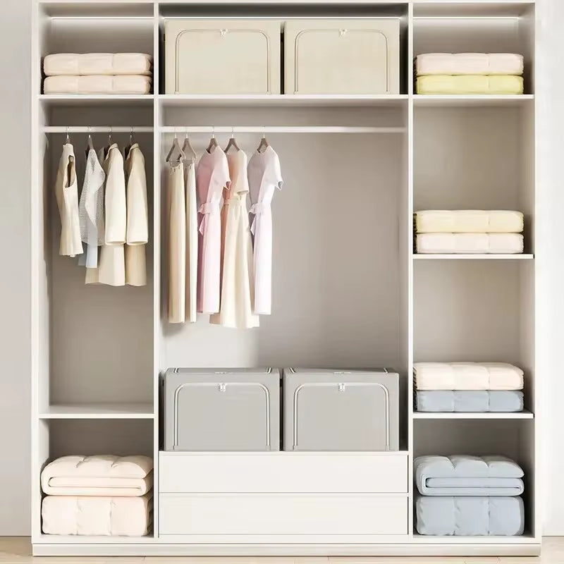 1Pcs Quilt Organizer for Underwear Storage Box Storage and Organization Transparent Clothing Foldable Fabric Steel Frame Home