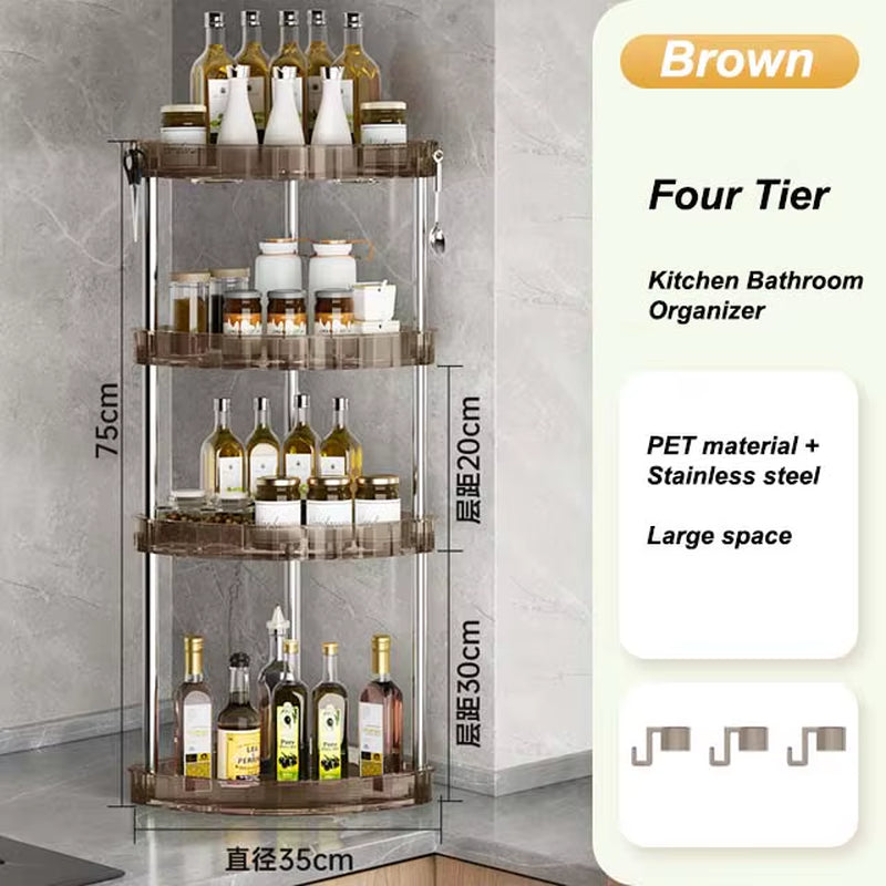 Bathroom Shelf Countertop Triangle Organizer Multi-Layer Washstand Corner Rack Multifunctional Kitchen Corner Storage Rack