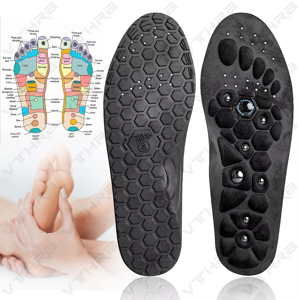 New Style 1 Pairs Magnetic Insoles EVA Massage Arch Support for Foot Pain Relief Slim Legs Acupressure Therapy Unisex Pads
