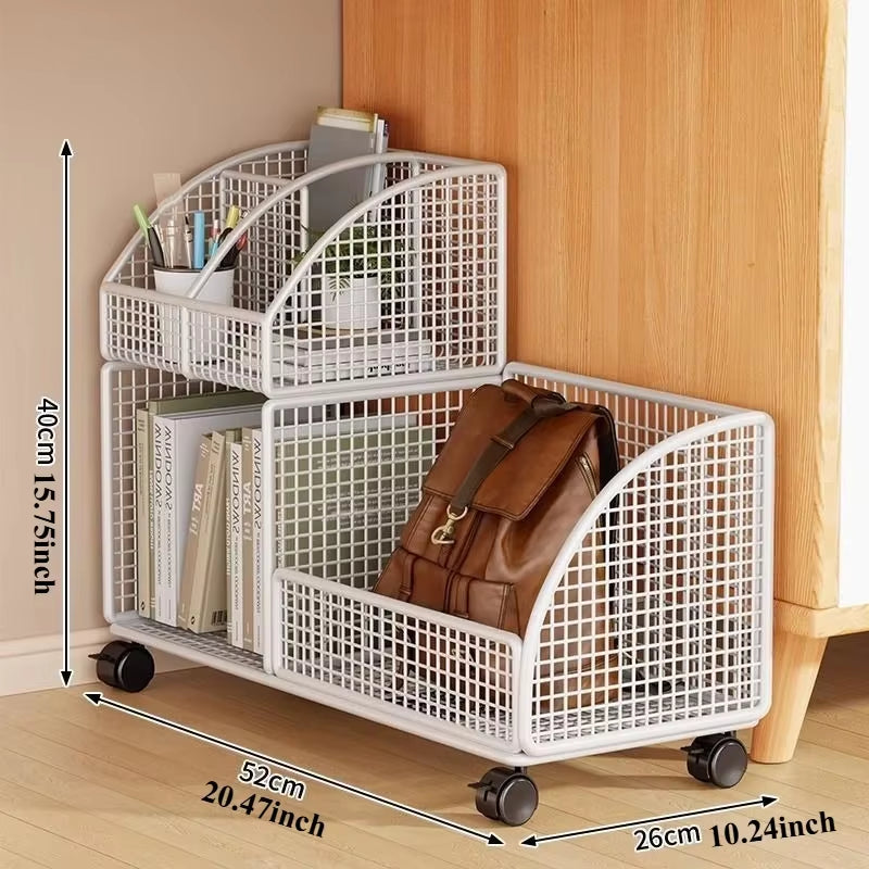 Multi-Layer Organizer Bookcase Mobile Desktop Document Book Storage Rack Large Bookshelf Desk Side Storage Bookcase Organizer