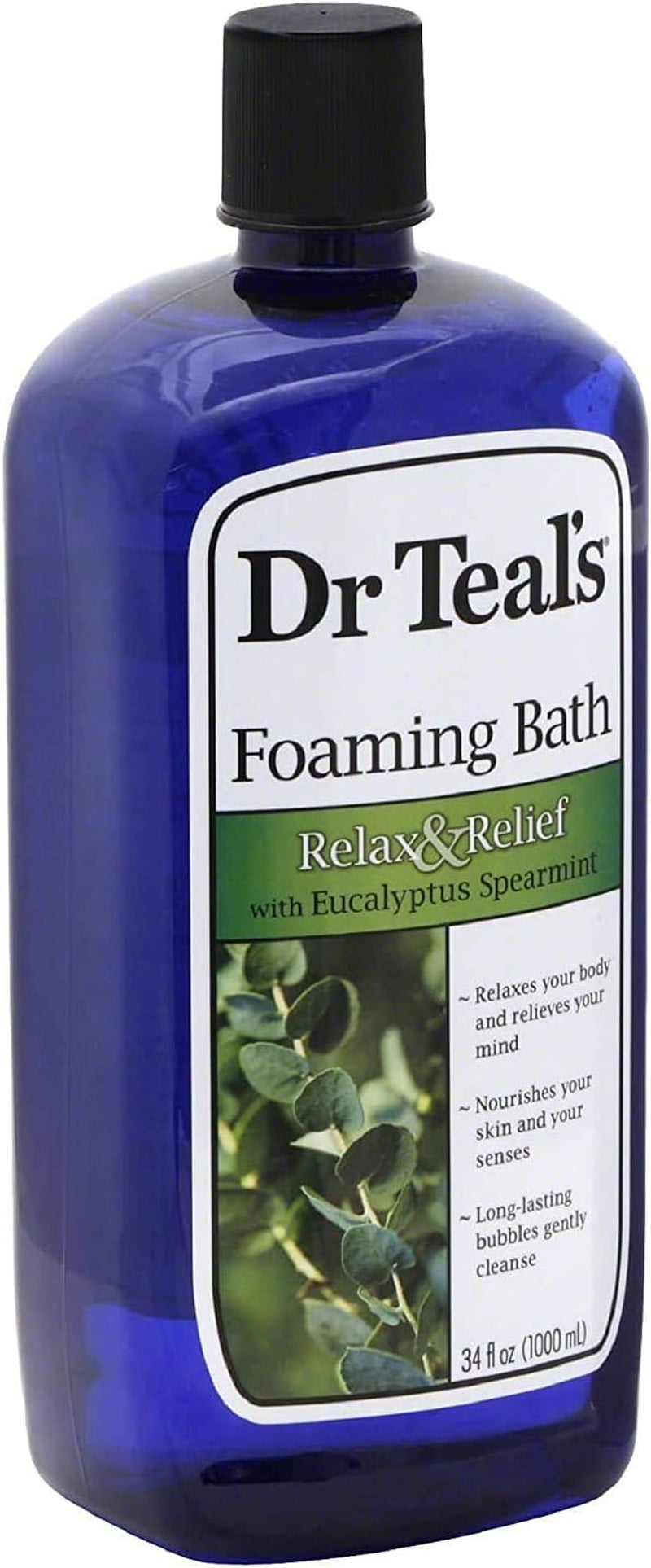 Foaming Bath Variety Gift Set (2 Pack, 34Oz Ea.) - Soothe & Sleep Lavender & Relax & Relief Eucalyptus & Spearmint - Pure Epsom Salt & Essential Oils Alleviate Stress & Clear the Mind