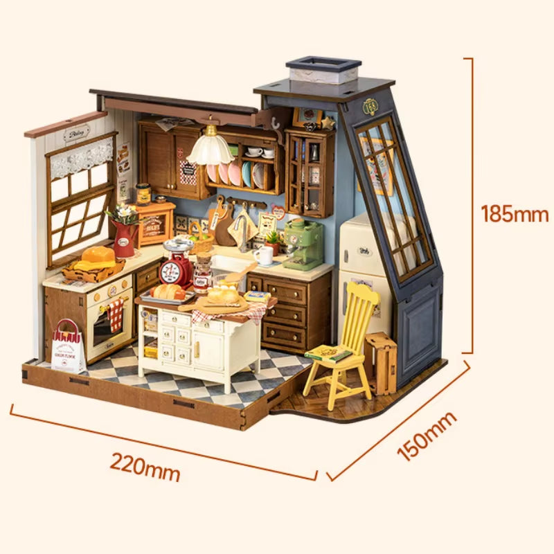 Rolife Baking Kitchen DIY Miniature Dollhouse Kit Crafts Hobbies Amazing Gift for Women Children DG172
