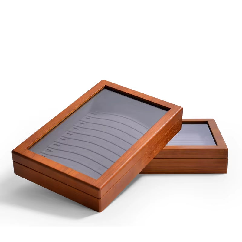 Wooden Jewelry Box Retro Jewelry Display Ring Necklace Earring Bracelet Box Multi Jewelry Storage Organizer Display Case