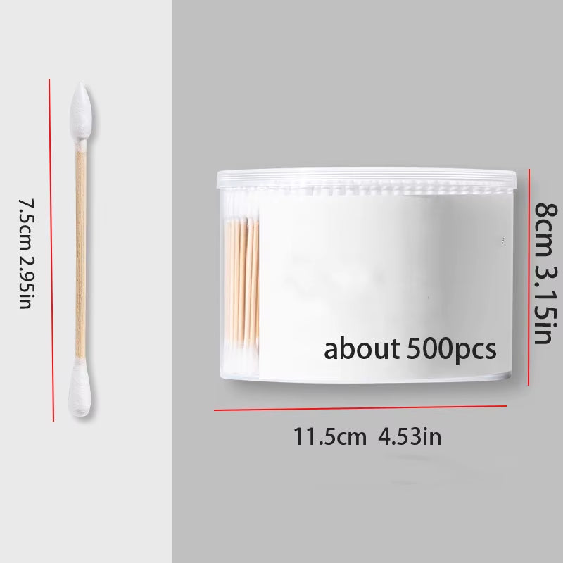 100Pcs Disposable Double-Ended Cotton Swabs for Ear Cleaning and Makeup Removal