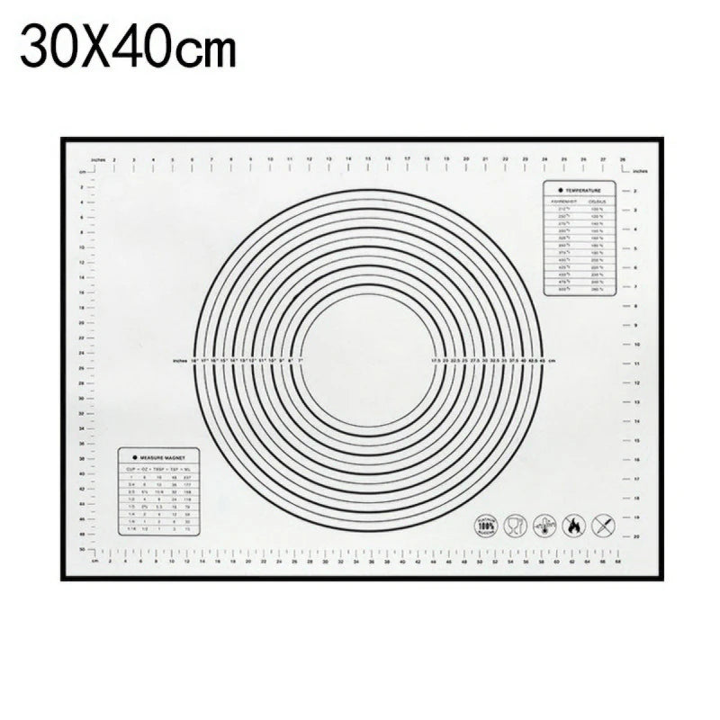 Large Size Silicone Kneading Pad Non-Stick Surface Rolling Dough Mat with Scale Kitchen Cooking Pastry Sheet Oven Liner Bakeware