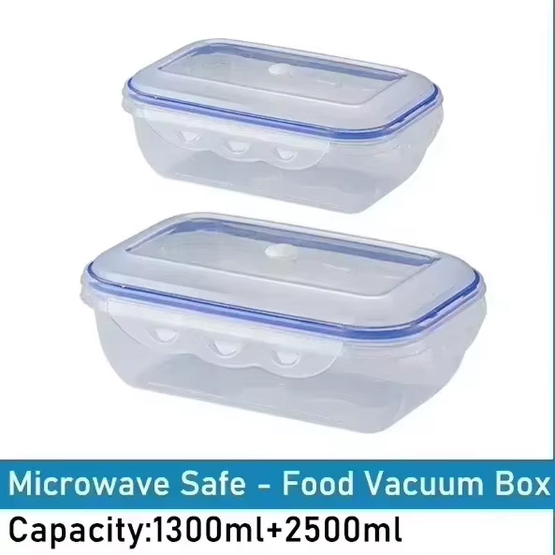 Vacuum Food Storage Box Transparent Storage Container Fridge Organizer Microwave Safe Fresh-Keeping Sealing Box Food Dispenser