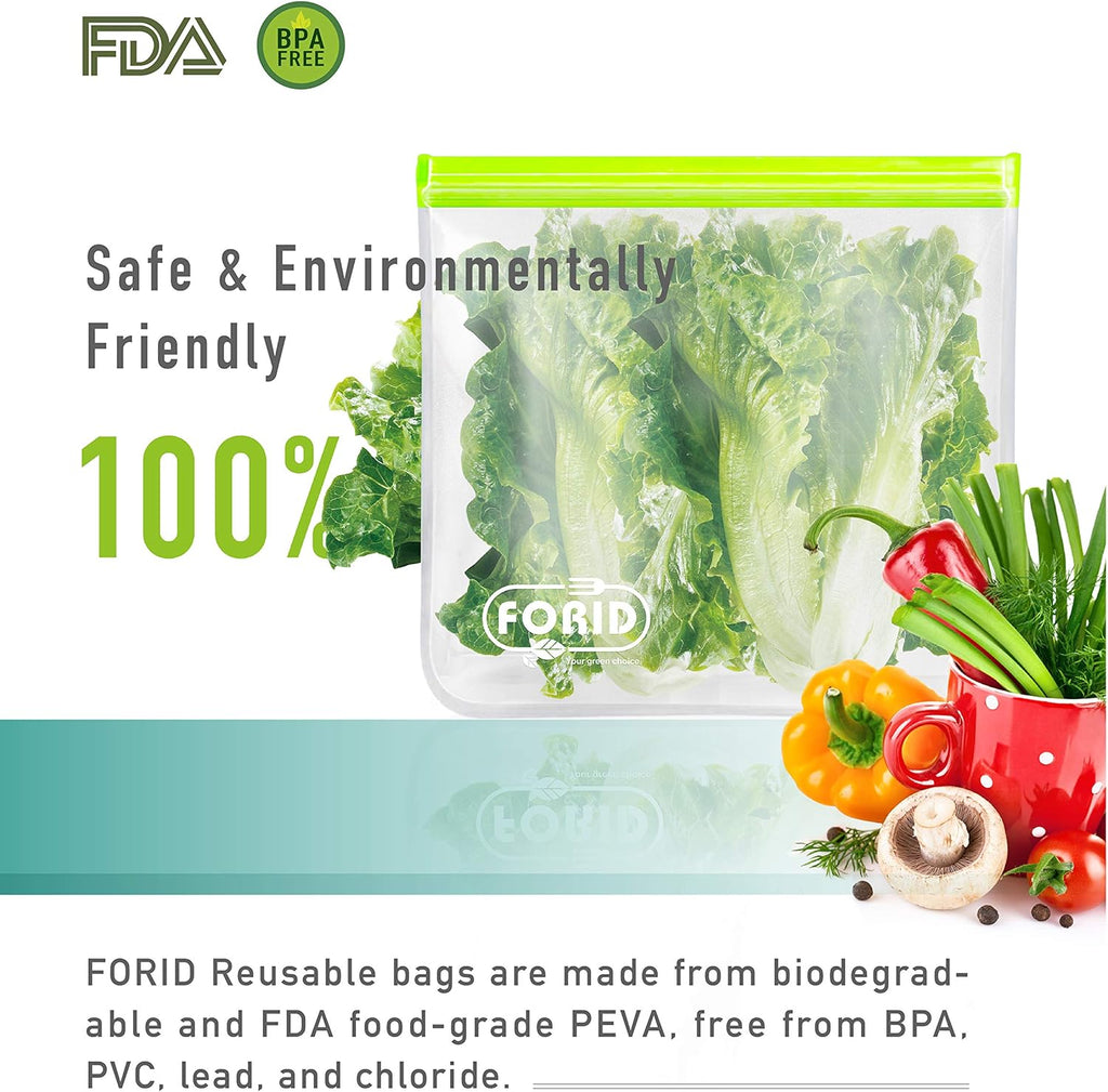 Reusable Gallon Freezer Bags, 6 Pack Leakproof Extra Thick 1 Gallon Bags for Marinate Food & Fruit Cereal Sandwich Snack Meal Prep Travel Items Home Organization Storage