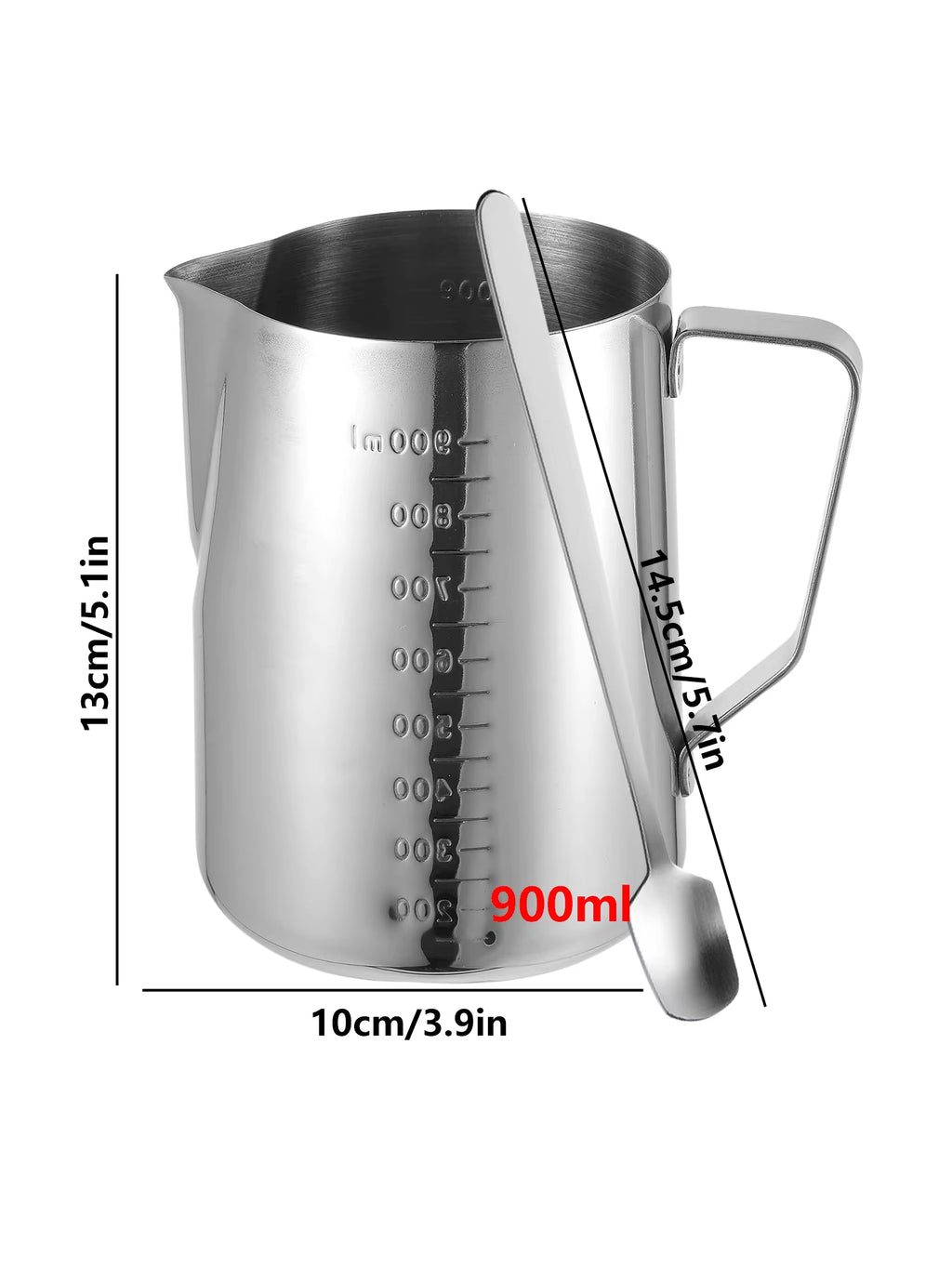 900Ml Candle Wax Melting Pot with High Spoon - Stainless Steel Candle Making Pot and Spoon - Candle Wax Melting Pot for Candle Making Supplies - Candle Melting Pot for Melting Wax - Candle Pouring Pot
