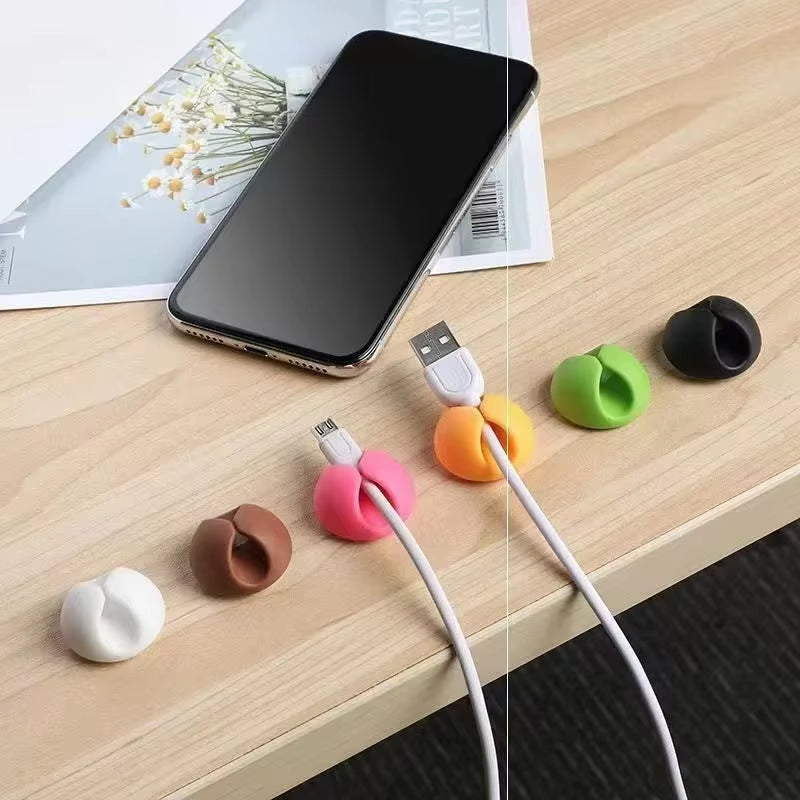 10Pcs Candy Color Cable Clip Cable Holder Adhesive Wire Keeper Cord Cable Organizer for Home Office under Desk Management