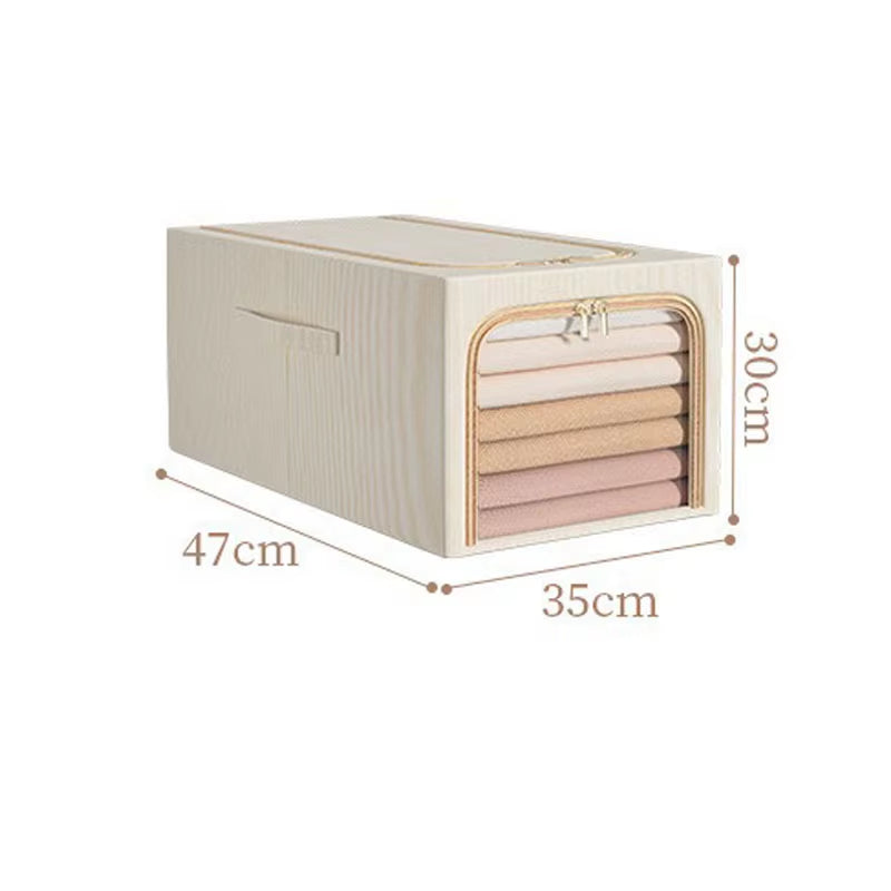 Large Capacity Clothes Storage Box Wardrobe Organizer Folding Clothing Organizer with Metal Frame Closet Jeans Storage Box