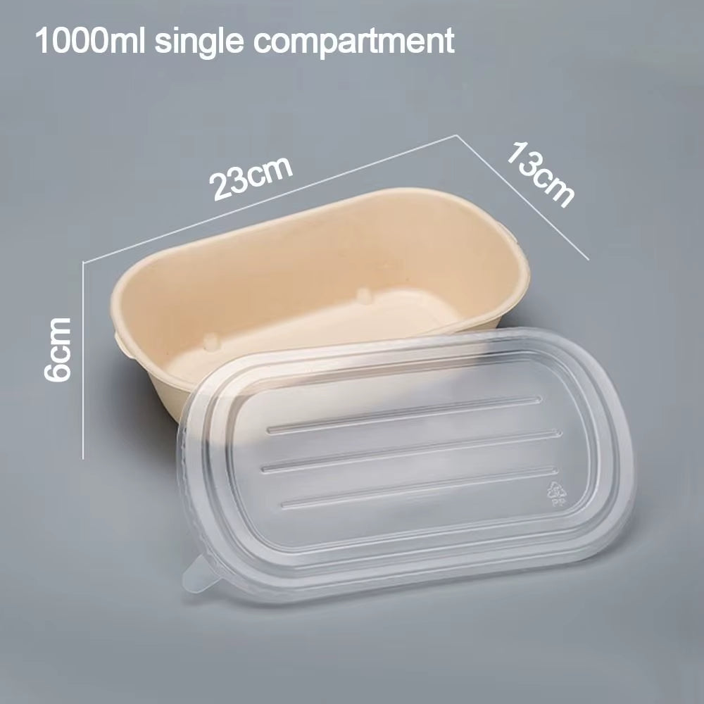 500Ml/700Ml/850Ml/1000Ml Paper Light Food Box ECO Friendly Fitness Disposable Packing Degradable Salad Takeout Divided Lunch Box