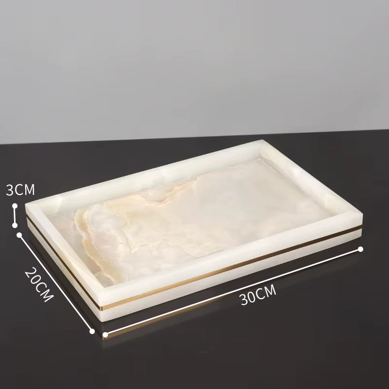 White Onyx Natural Marble Bathroom Accessories Set Gold Luxury Soap Dispenser Soap Dish Tray Toothbrush Holder Bathroom Set
