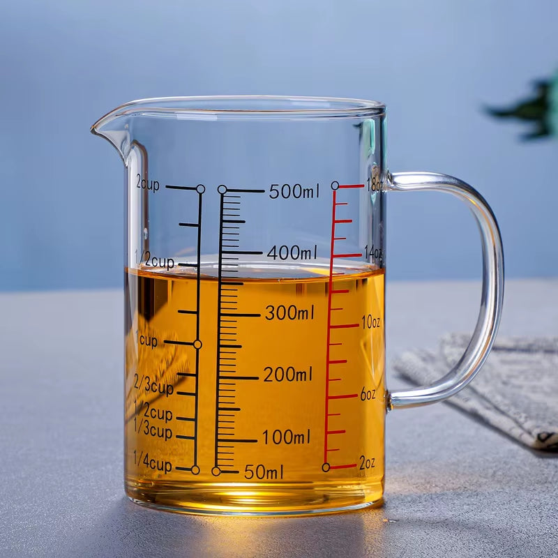 Glass Measuring Cup Household Food Grade High Borosilicate Glass Glass Convenient Durable Measuring Tools and Scales with Handle