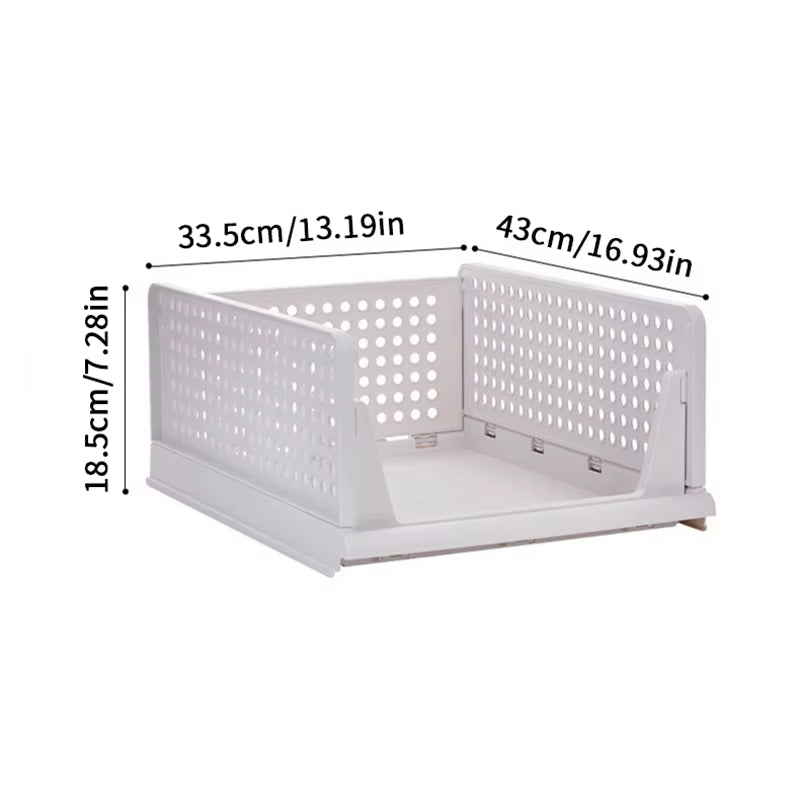 Clothes Storage Drawer High-Capacity Foldable Plastic Storage Box Household Stackable Drawer Organization Household Accessories