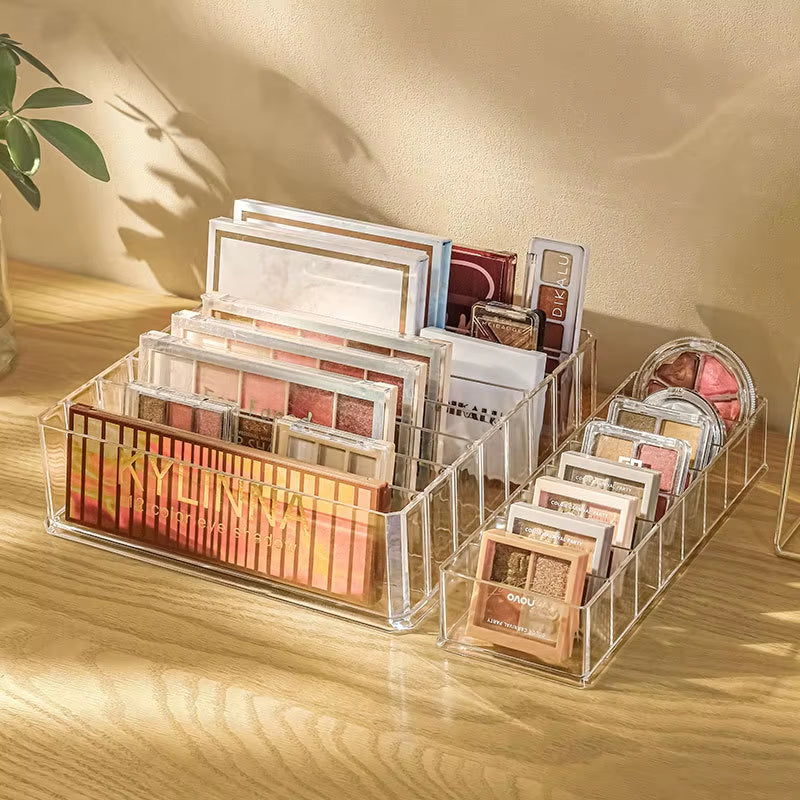 Large 8Girds Makeup Holder Eyeshadow Palette Storage Organizer Cosmetic Case 2In1 Desktop Drawer Storage Box Lipstick Holder