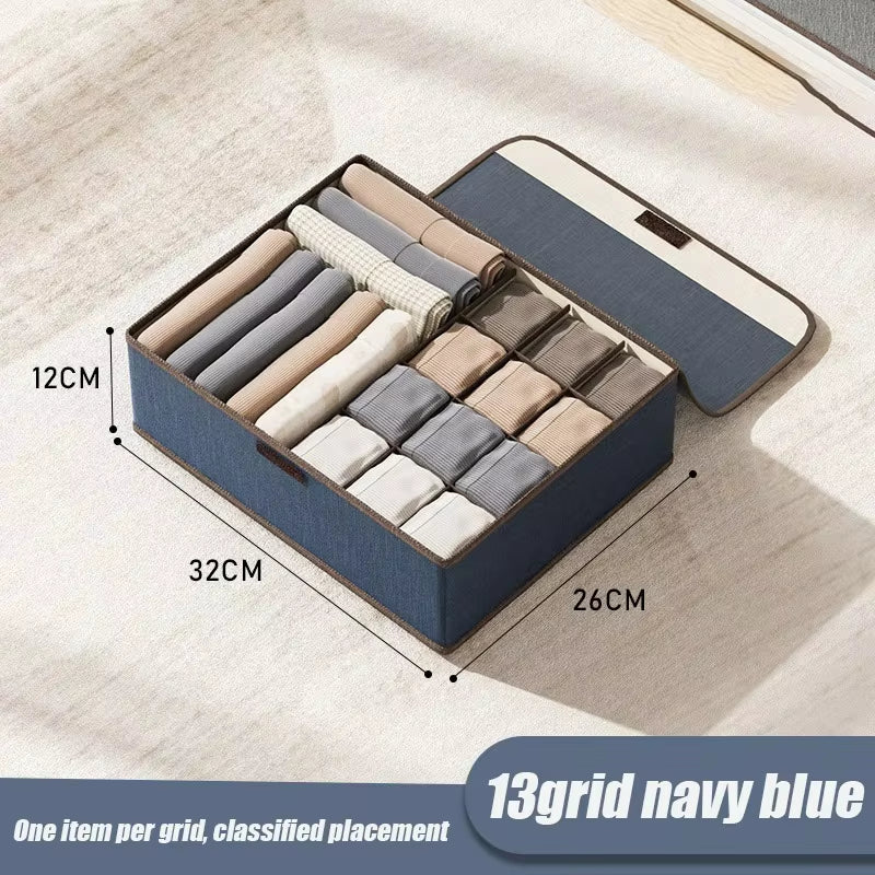 1Pcs Washable Underwear Storage Compartments Drawer Type Three in One Wardrobe Organizer Clothes Foldable Socks Home Organizer