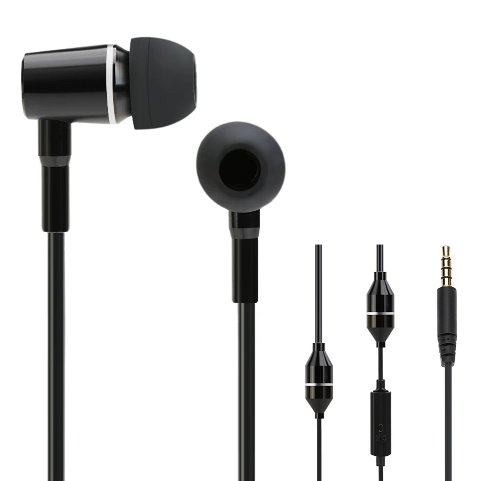 FC12 Stereo Music Headset Air Tube 3.5Mm Anti-Radiation Earphone In-Ear Headphone Noise Reduction Line Control W/ Mic for Phone