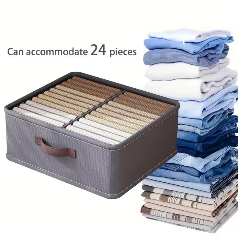 Wardrobe Clothes Storage Organizer Sweater T-Shirt Storage Box Thickened Pants Storage Box with PP Board Cabinet Foldable Drawer
