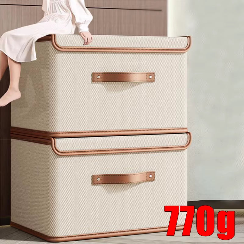 770G Dustproof Storage Box with Lid Large Capacity Foldable Clothes Storage Box Double Thickness Moisture-Proof Storage Box