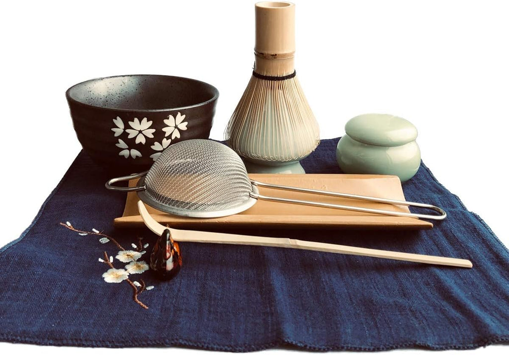 Traditional Japanese Matcha Tea Set, Matcha Whisk, Traditional Scoop, Matcha Bow