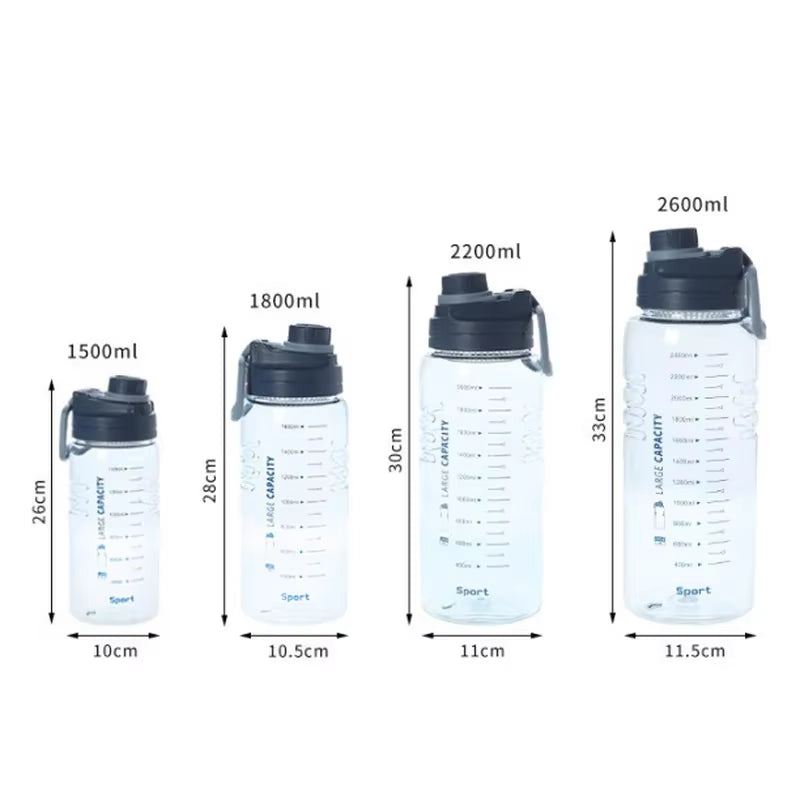 1.5 Liter Sport Water Bottle with Filter 2200Ml Large Capacity Drinking Kettle for Hiking Fitness Men Women Camping Outdoor