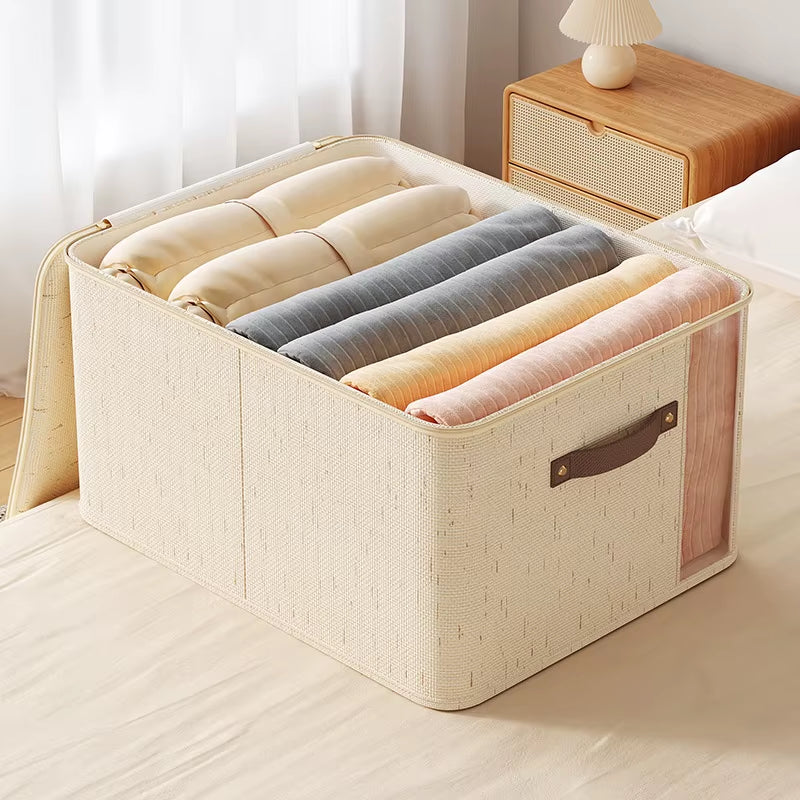 New Double Window Zipper Box, Quilt Storage Box, Large Capacity Clothing Storage Box Bedroom Storage Box,Home Fabric Storage Box
