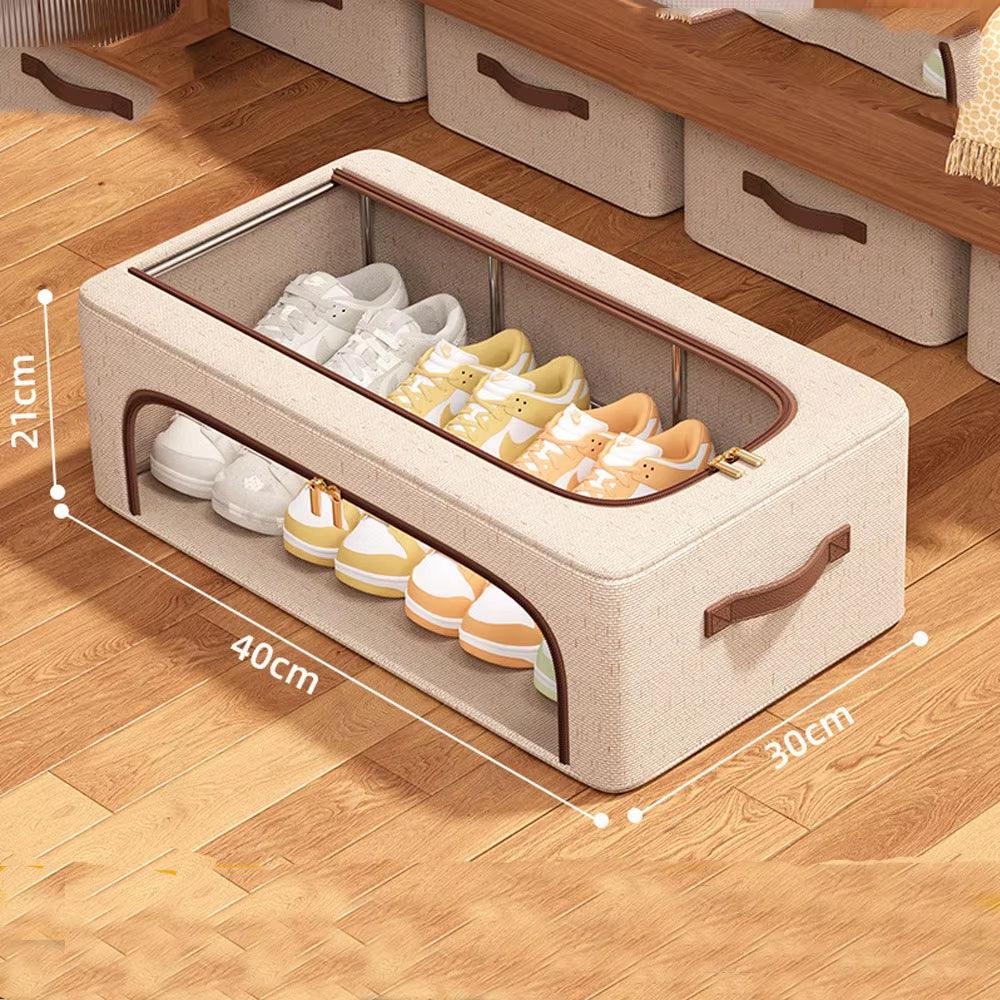 Shoe Organizer for Closet Storage Bins Hat Organizer under Bed Storage Containers Foldable Stackable Storage for Storing Clothes