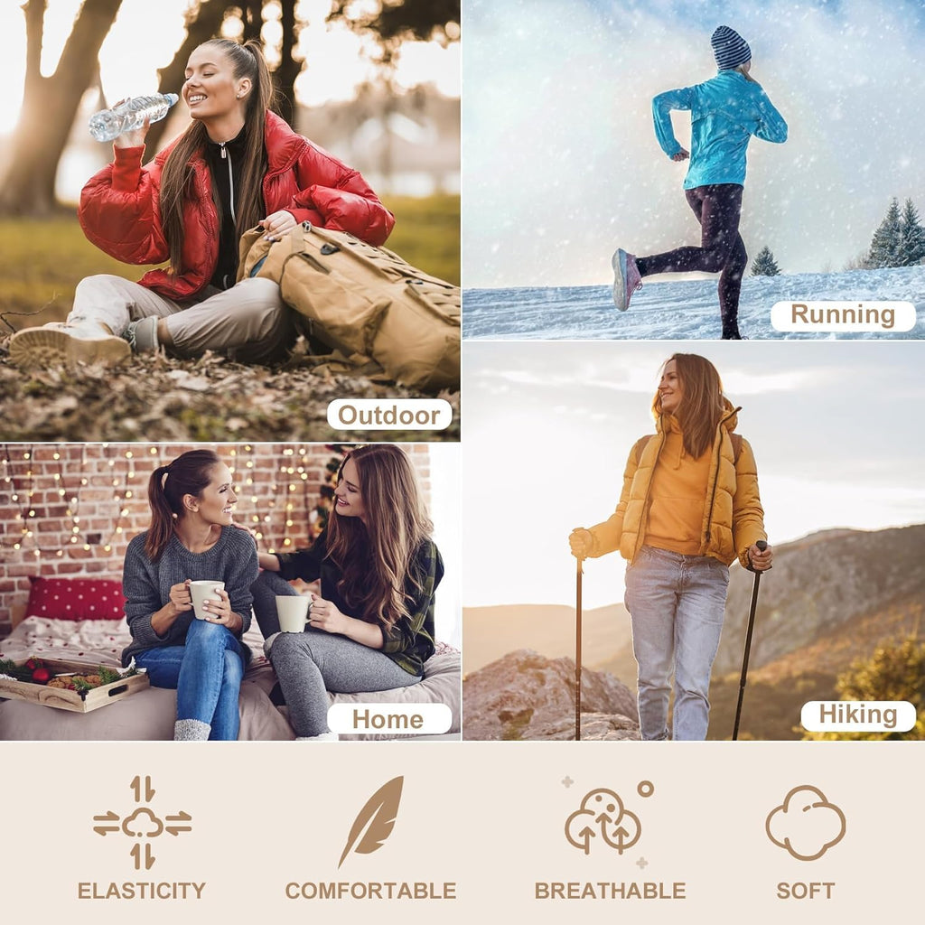 4 Pairs Womens Wool Socks - Soft, Thick, Warm Thermal Boot Winter Socks for Gifts